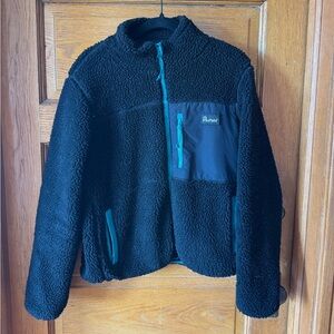 Penfield, Black/Teal, Mattawa Fleece Zip-up Jacket - Women's Size Large